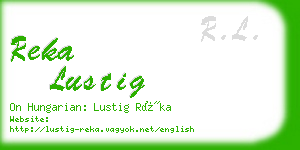 reka lustig business card